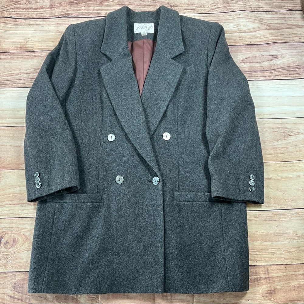 Lord & Taylor Cashmere Wool Blend Pea Coat Gray Women’s Size 14‎ EUC
